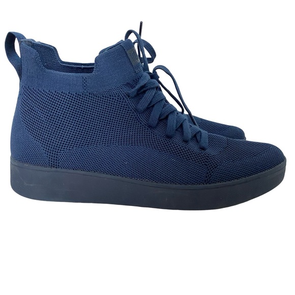 Fitflop Shoes - FitFlop High Top Sneakers Womens Size 9 - 9.5 Navy Blue Slip On Rally Mesh Knit
